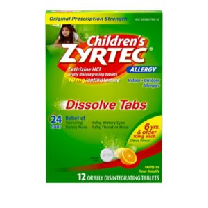 Children's Zyrtec 24 Hr Allergy Dissolve Tablets, Citrus Flavor, 12 Ct , CVS