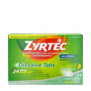 Zyrtec Allergy 24 Hour 10mg Dissolve Tabs, Citrus Flavor, 24CT