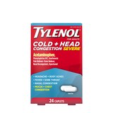 Tylenol Cold + Head Congestion Severe Medicine Caplets, 24 CT, thumbnail image 1 of 7