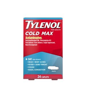 Tylenol Cold Max Daytime Non-Drowsy Cold and Flu Relief, 24 ct