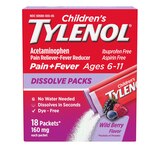 Children's Tylenol Acetaminophen Dissolve Packets, Wild Berry, thumbnail image 1 of 15