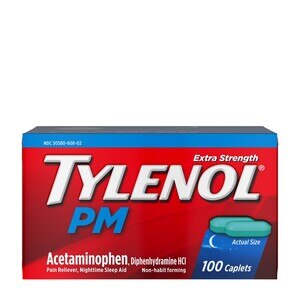 Tylenol PM Extra Strength Pain Reliever & Sleep Aid Caplets, 100 Ct , CVS