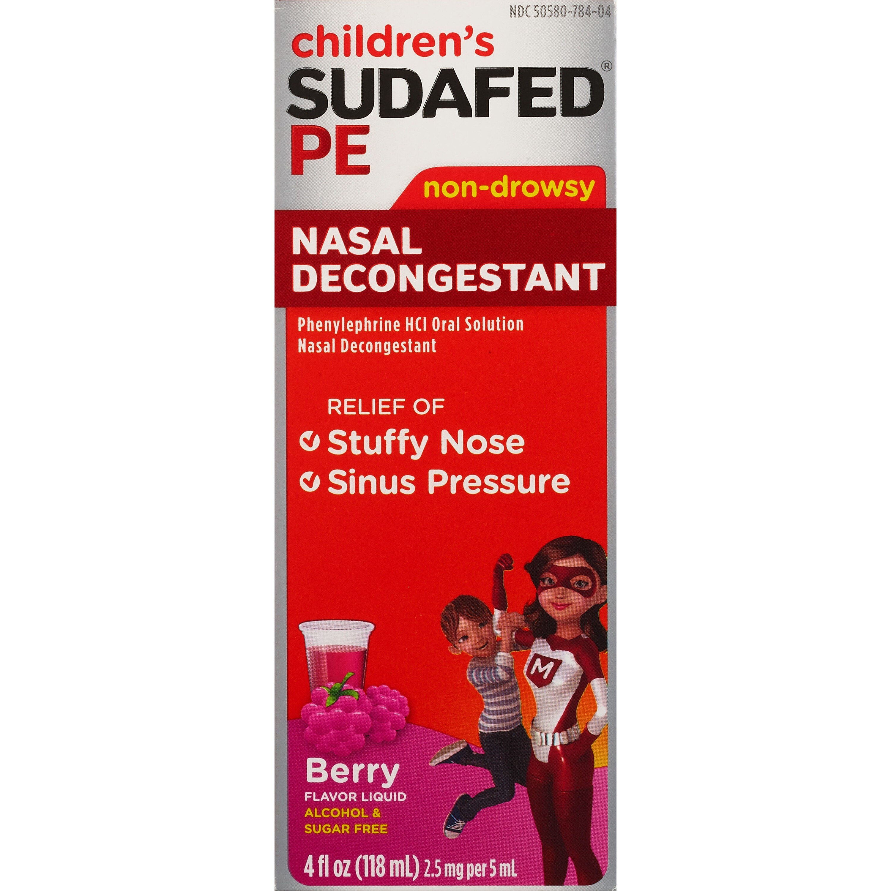 Children's Sudafed Nasal Decongestant Non-Drowsy Liquid, 4 OZ