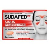 Sudafed PE Max Strength Non-Drowsy Sinus Pressure + Pain Caplets, 24 CT, thumbnail image 1 of 6