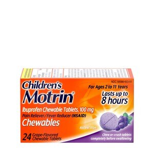 Children's Motrin, Ibuprofen Chewable Tablets, Grape, 24 Ct , CVS