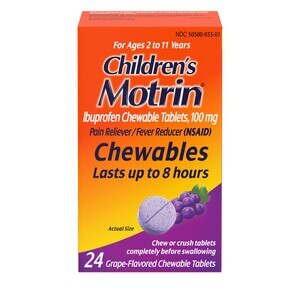 Children's Motrin, Ibuprofen Chewable Tablets, Grape, 24 CT