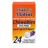 Children's Motrin Ibuprofen Chewable Tablets, Grape, 24 CT, thumbnail image 3 of 9