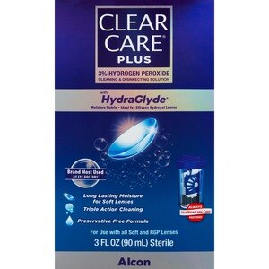 Clear Care Plus with Hydraglide Contact Lens Solution for Soft lenses, 3 OZ