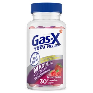 Gas-X Total Relief Maximum Strength Chewable Tablets , Mixed Berries, 30 Ct , CVS