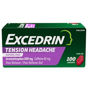 Excedrin Tension Headache Relief Caplets without Aspirin, 100 CT