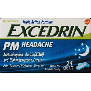 Excedrin PM - Analgésico en cápsulas para la cefalea/ayuda para dormir, uso nocturno