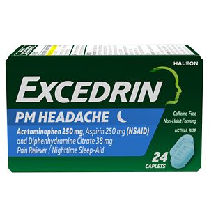 Excedrin PM Headache Pain Reliever/Nighttime Sleep-Aid Caplets, 24 Ct , CVS