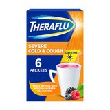 Theraflu Day Time Severe Cold & Cough Hot Liquid Powder for Cough & Cold Relief, Berry, 6 CT, thumbnail image 1 of 8