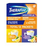 Theraflu Severe Cold and Flu Medicine Daytime/Nighttime Cold and Flu Medicine for Multi-symptom Cold Relief, Tea Infused Flavors - 12 Powder Packets, thumbnail image 1 of 9