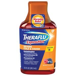 Theraflu ExpressMax Nighttime Severe Cold & Cough Relief Syrup, Berry Flavor,  8.3 oz