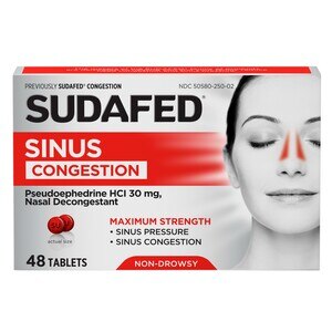 Sudafed Sinus Congestion Maximum Strength Decongestant Tablets, 48 Ct , CVS