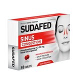 Sudafed Sinus Congestion Maximum Strength Decongestant Tablets, 48 CT, thumbnail image 3 of 5