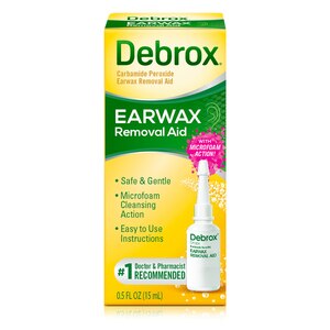 Debrox - Gotas para extracción de cerumen con acción de limpieza con microespuma suave, 0.5 oz líq.
