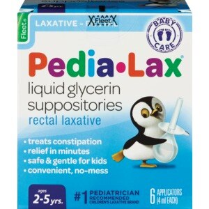  Pedia Lax Liquid Glycerin Suppositories, 6 CT 