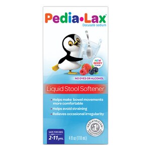 Pedia-Lax - Suavizador fecal líquido para niños de 2 a 11 años, sabor Berry, 4 oz