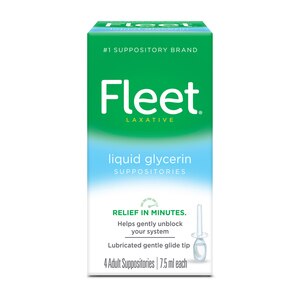 Fleet Liquid Glycerin Suppositories for Adult Constipation, 7.5 mL, 4 Bottles
