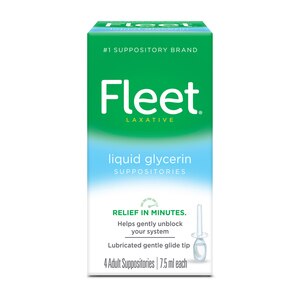  Fleet Liquid Glycerin Suppositories for Adult Constipation, 7.5 mL, 4 Bottles 