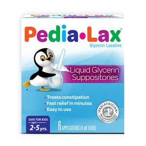 Pedia-Lax - Supositorios laxantes con glicerina líquida para niños de 2 a 5 años, 6 u.