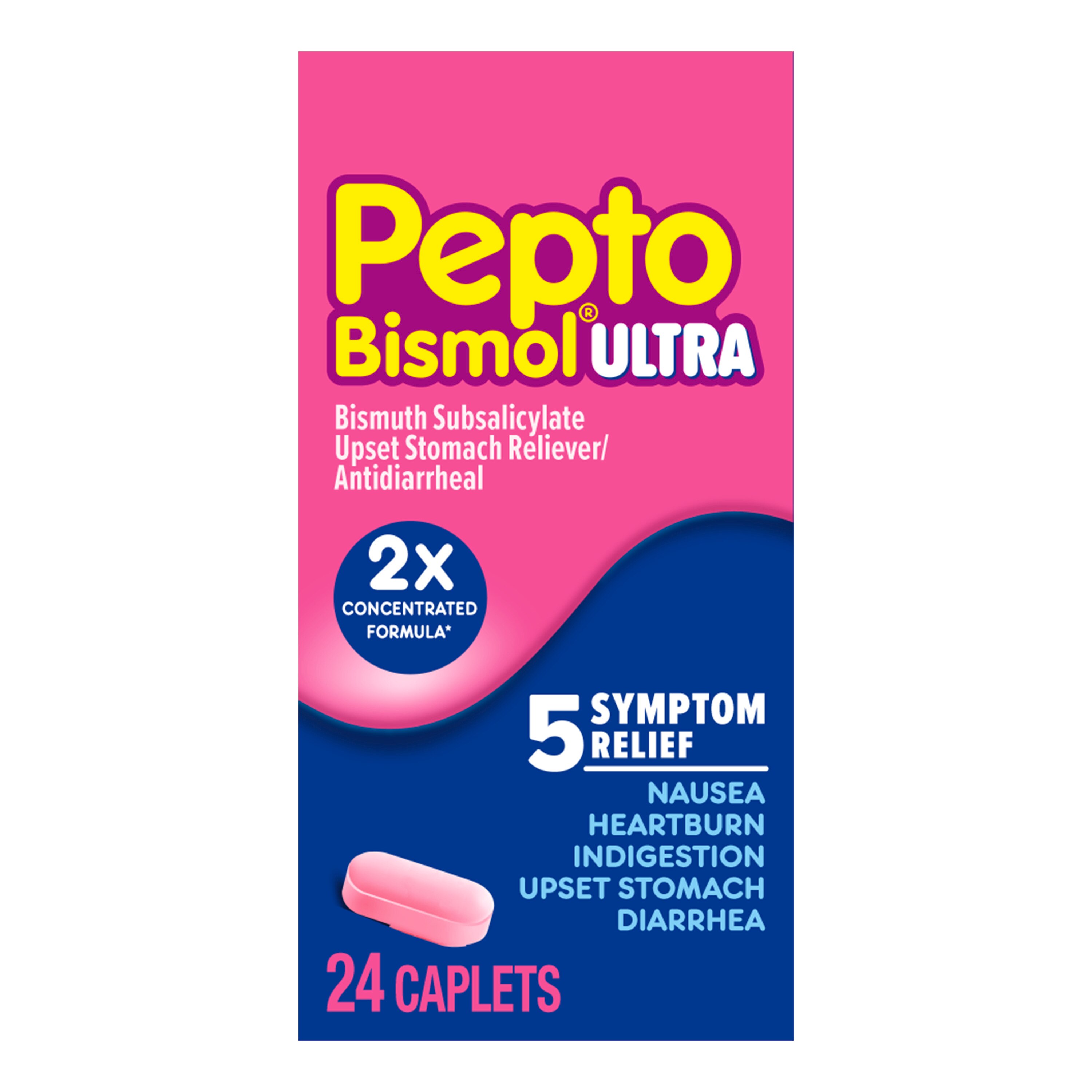 Pepto Bismol Caplets Ultra For Nausea, Heartburn, Indigestion, Upset Stomach, And Diarrhea Relief 24 Ct , CVS