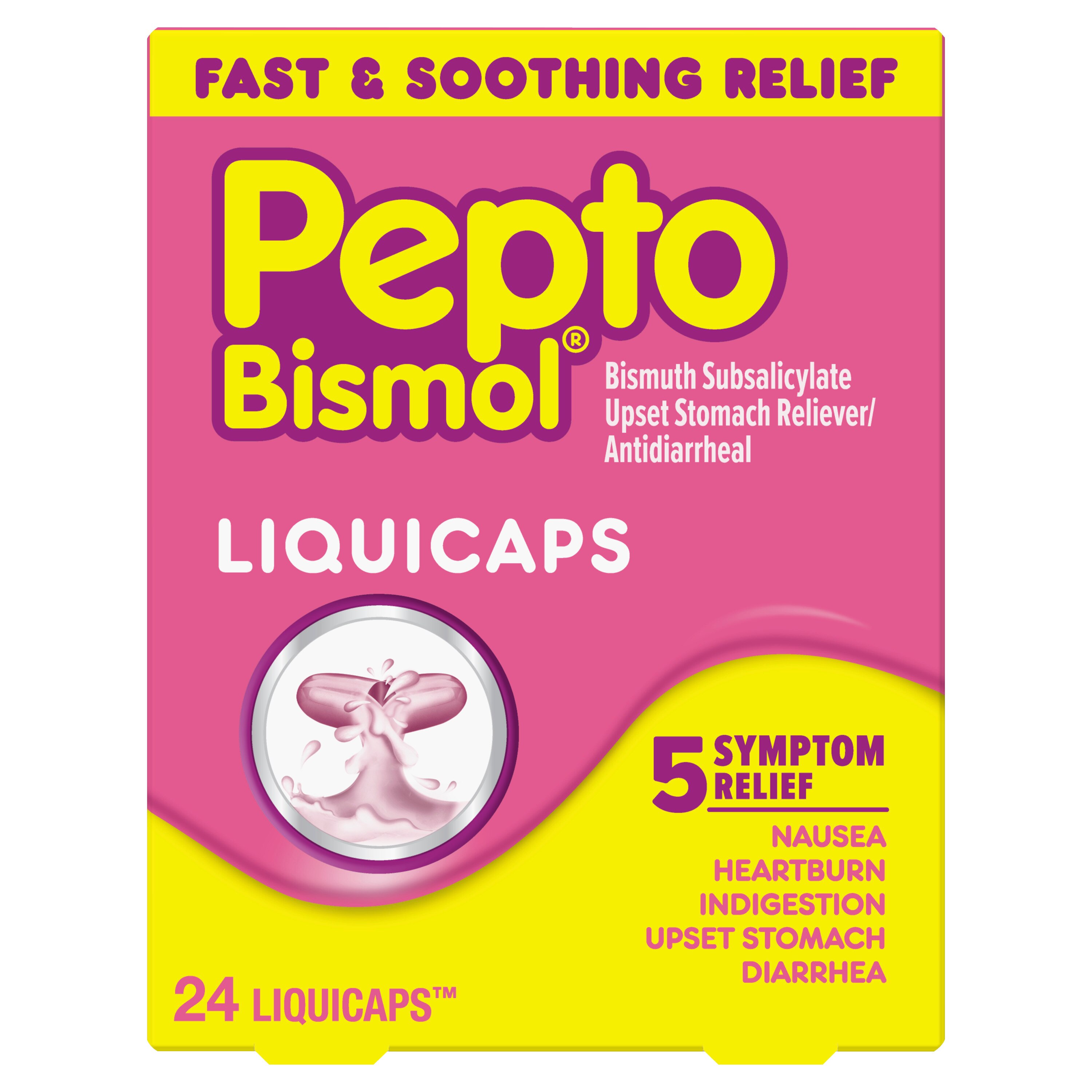 Pepto Bismol5 Symptom Relief LiquiCaps, 24 Ct , CVS