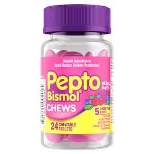 Pepto Bismol Chews, Berry Mint Flavor, 24 Ct , CVS