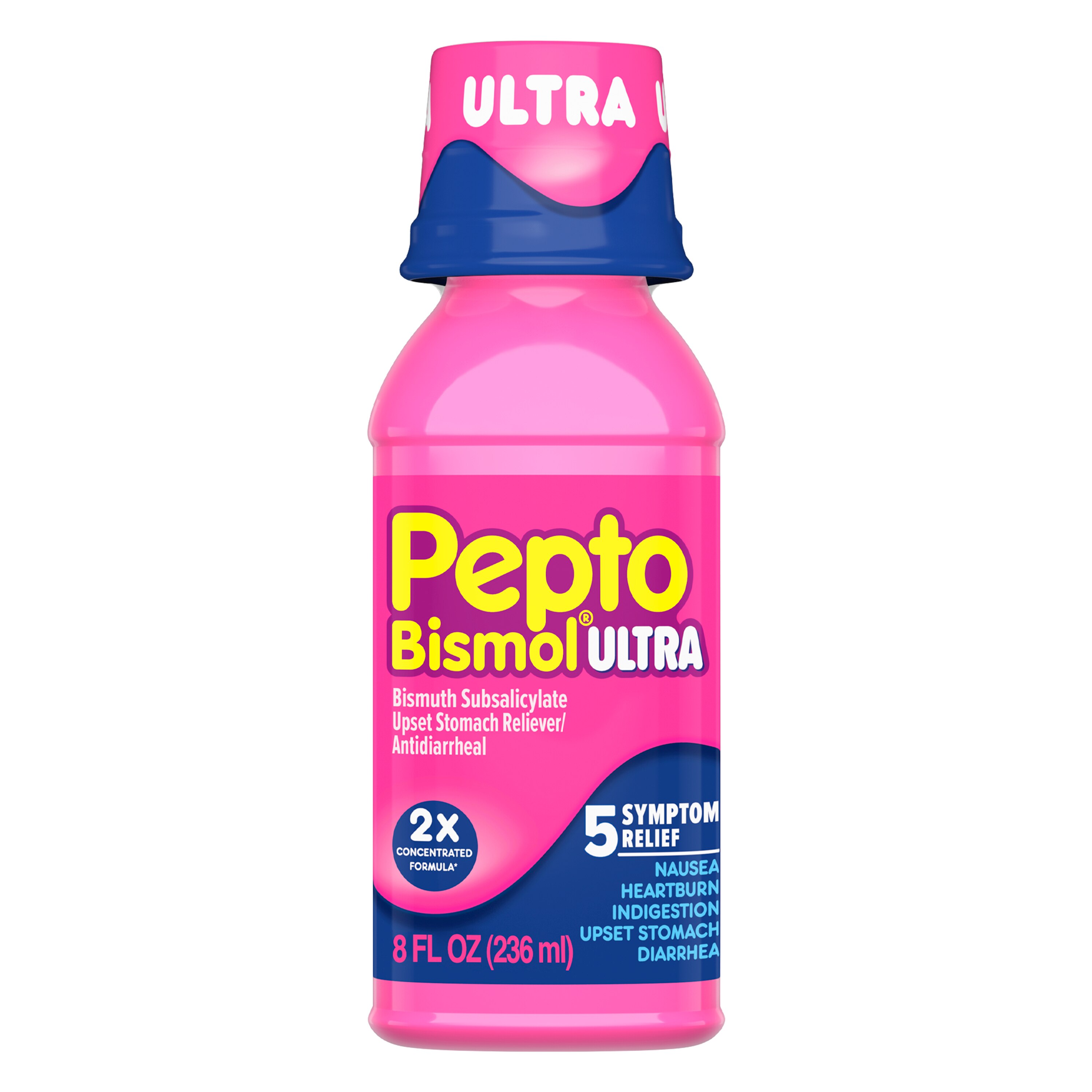 Pepto Bismol Liquid Ultra for Nausea, Heartburn, Indigestion, Upset Stomach, and Diarrhea Relief, Original Flavor 8 oz