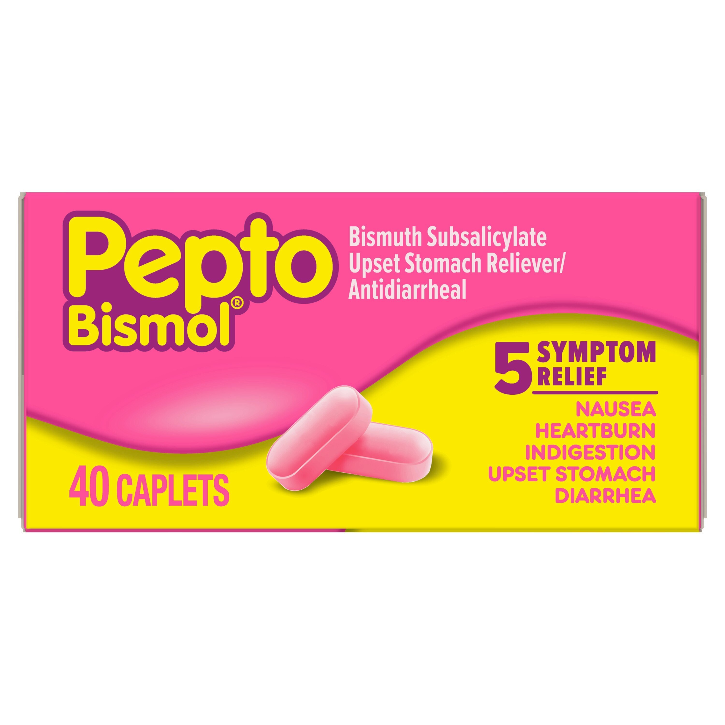 Pepto-Bismol 5 Symptom Relief Caplets, 40CT