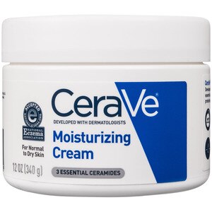 CeraVe Moisturizing Cream, Face & Body Moisturizer for Dry Skin with Hyaluronic Acid and Ceramides, 12 OZ