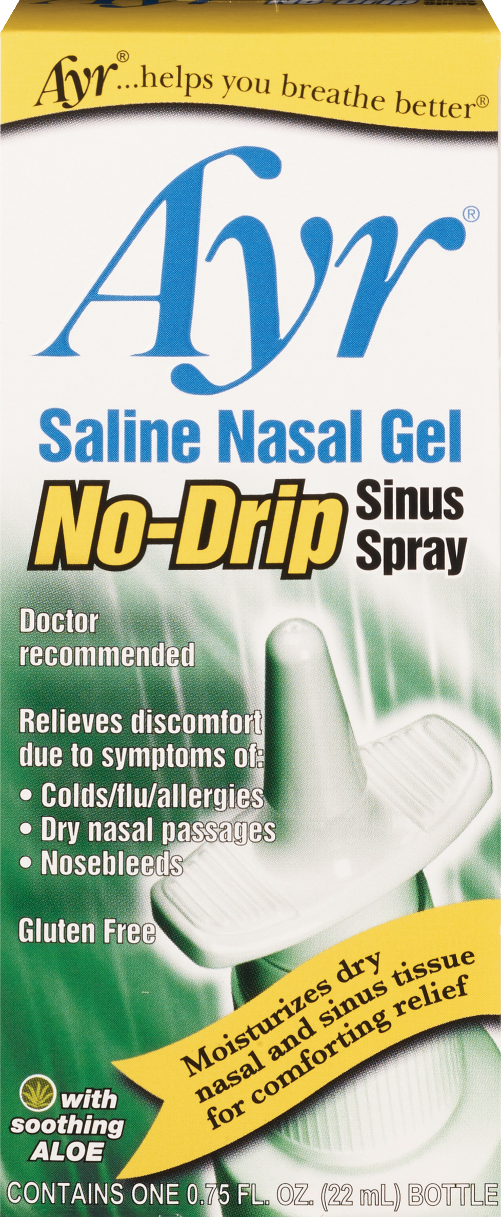 AYR - Gel nasal antigoteo de solución salina para senos nasales