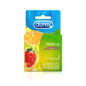  Durex Tropical Flavored Premium Condoms, 3 Count 