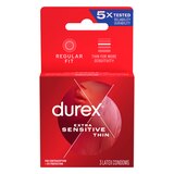 Durex Extra Sensitive Ultra Thin Lubricated Latex Condoms, thumbnail image 1 of 1
