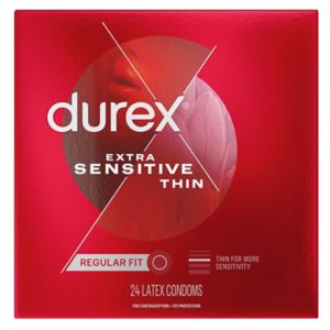 Durex Extra Sensitive Ultra Thin Lubricated Latex Condoms, 24 Ct , CVS