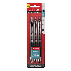 uni-ball 207 Plus+ Gel Pens Bonus Pack, Black, Medium
