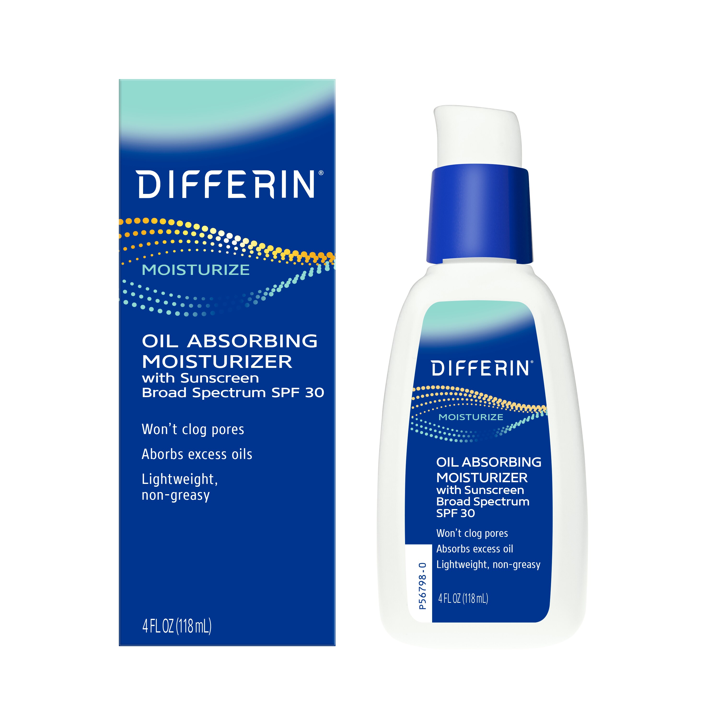 Differin Oil Absorbing Moisturizer with Sunscreen, Broad-Spectrum UVA/UVB SPF 30, 4 OZ