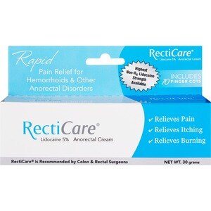  Lidocaine 5% Hemorrhoid Treatment by RectaSmoothe, Maximum  Strength Numbing Cream, Fast Pain Relief for Anorectal Disorders