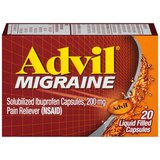 Advil Migraine Pain Reliever 200 MG Ibuprofen Liquid Filled Capsules, 20 CT, thumbnail image 1 of 5