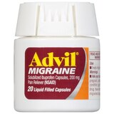 Advil Migraine Pain Reliever 200 MG Ibuprofen Liquid Filled Capsules, 20 CT, thumbnail image 3 of 5