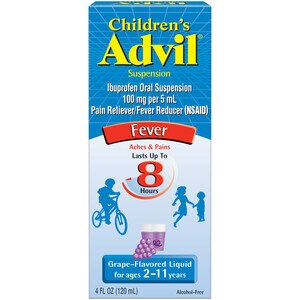 Children's AdvilSuspension (4 fl. oz), 100mg Ibuprofen Fever Reducer/Pain Reliever, Liquid Pain Medicine, Ages 2-11