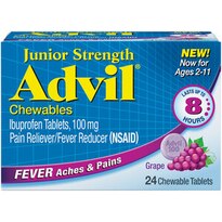 Children's Advil Junior Strength Ibuprofen 100 MG Chewable Tablets, Grape, 24 CT