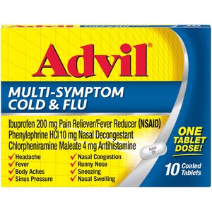 Advil Multi-Symptom Cold & Flu Tablets, 10 CT