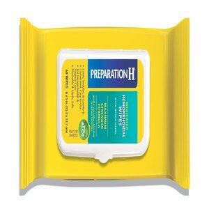 PREPARATION H Flushable Medicated Hemorrhoid Wipes, Maximum Strength Relief with Witch Hazel, Pouch(48 Count)