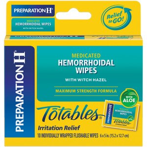 PREPARATION H Flushable Medicated Hemorrhoidal Wipes with Witch Hazel