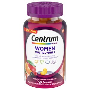 Centrum MultiGummies Gummy Multivitamin for Women, Assorted Fruit Flavor, 100CT