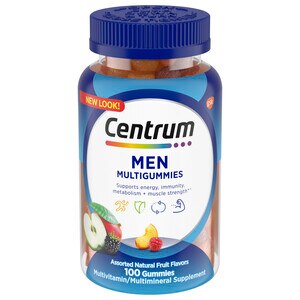 Centrum MultiGummies Gummy Multivitamin for Men, Assorted Fruit Flavor, 100CT