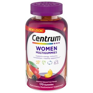 Centrum MultiGummies - Mutivitaminas para mujeres en gomitas, sabor a frutas surtidas, 170 u.